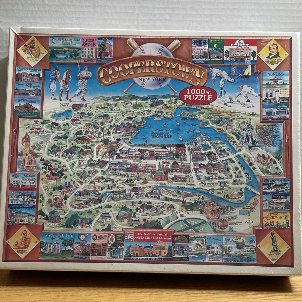 Vtg Baseball Hall Of Fame Cooperstown NY White Mountain Puzzles #18 1000 Pc Gift